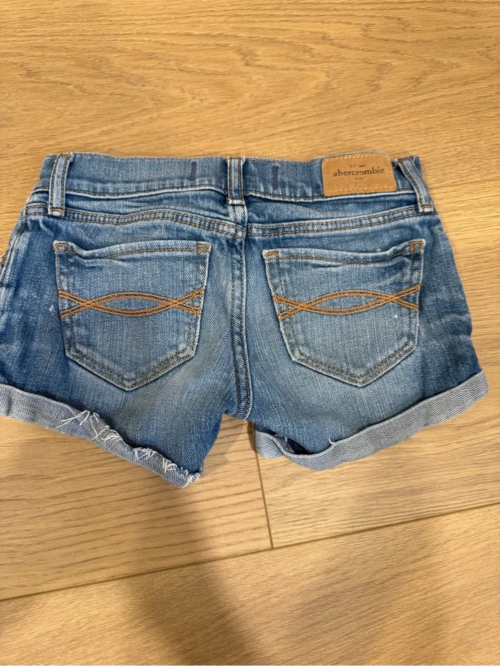 Abercrombie girls Blue Denim Roll-Cuff Shorts